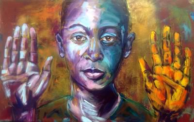 Ellen Erlhagen - 2016 'Umsonst' : 82 x 53 - Acryl auf Leinwand