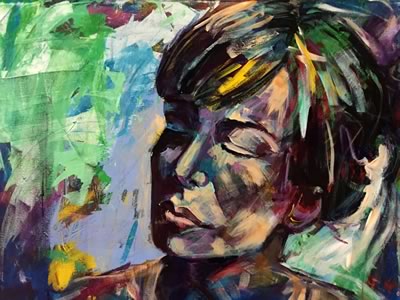 Ellen Erlhagen - 2017 'Nadine' : 60 x 80 - Acryl auf Leinwand