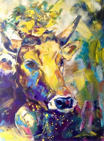 Ellen Erlhagen - 2017 'die Schöne' : 80 x 60 - Acryl auf Leinwand