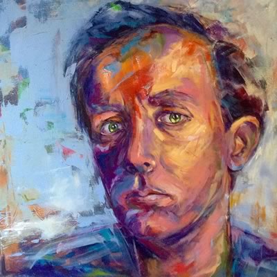 Ellen Erlhagen - 2016 'John le Carré' : 60 x 60 - Acryl auf Leinwand