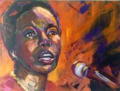 Ellen Erlhagen - 2017 'Nina Simone' : 60 x 80 - Acryl auf Leinwand