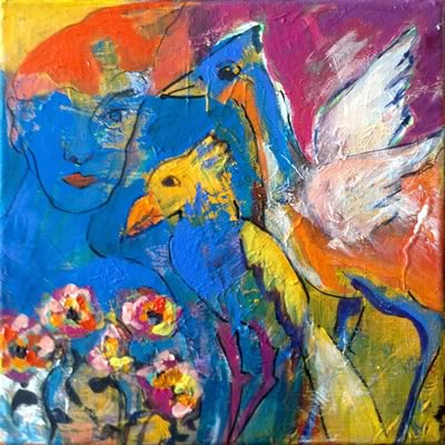Ellen Erlhagen - 2018 'Glückwünsche' : 30 x 30 - Acryl auf Leinwand