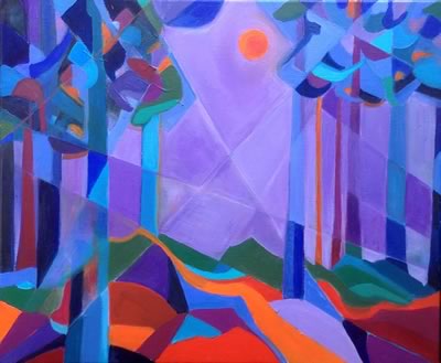 Ellen Erlhagen - 2018 'Mondnacht' : 50 x 60 - Acryl auf Leinwand