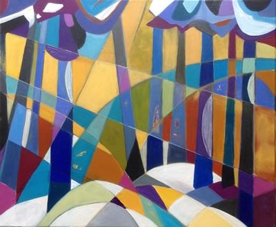 Ellen Erlhagen - 2019 'Schneewald' : 50 x 60 - Acryl auf Leinwand