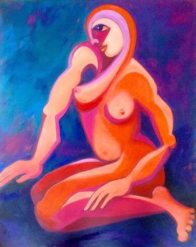 Ellen Erlhagen - 2018 'Mitgefühl' : 100 x 80 - Acryl auf Leinwand