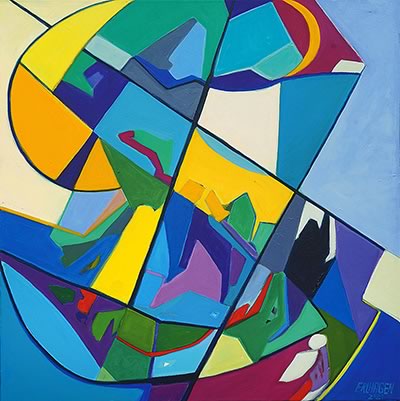 Ellen Erlhagen - 2021 'Im Hafen' : 100 x 100 - Acryl auf Leinwand